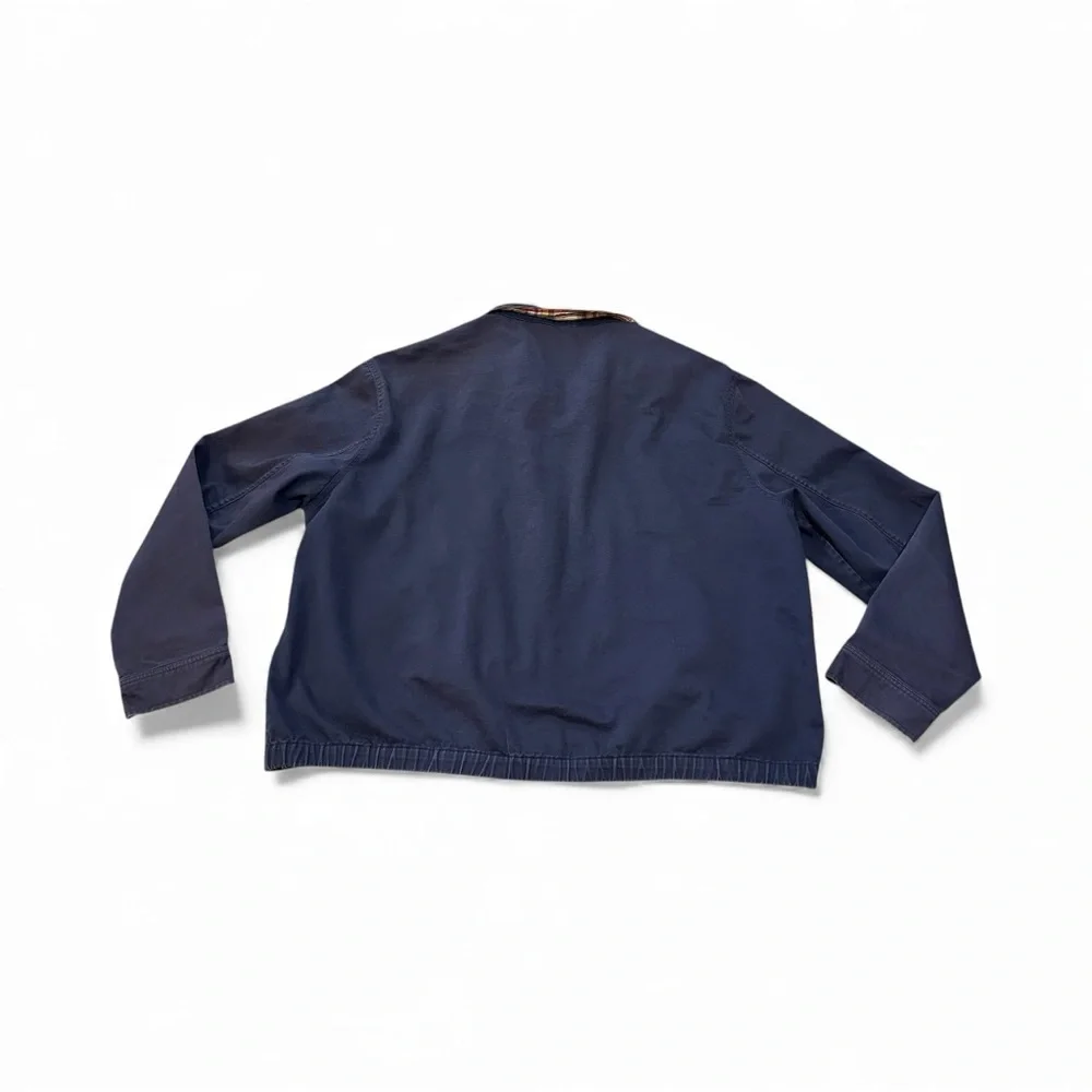 POLO RALPH LAUREN XXL Navy Bi-Swing Light Field Zip Jacket Plaid Collar R $180